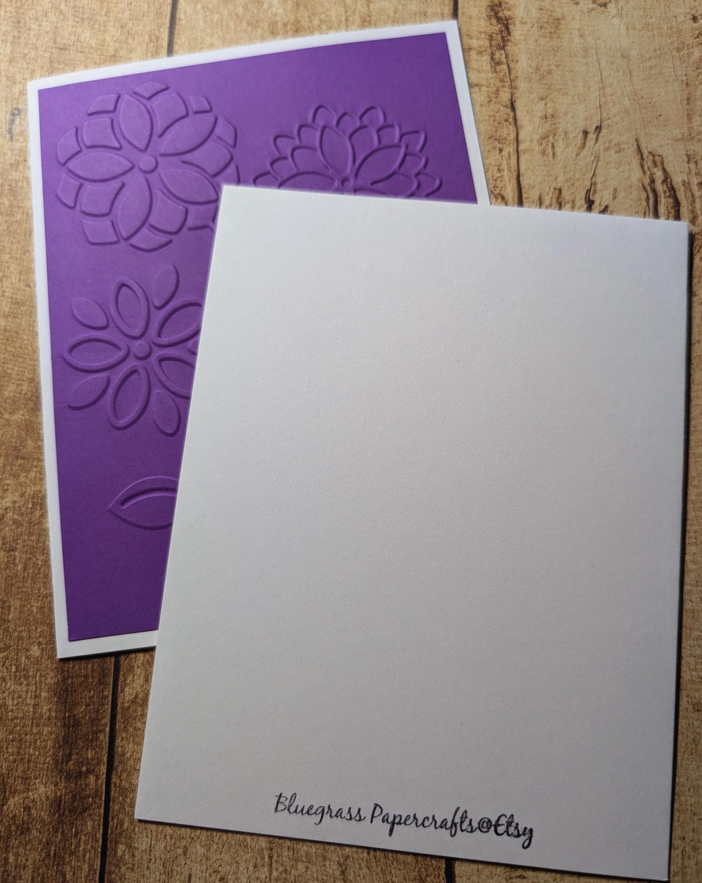 Handmade Set of 6 Embossed Flower Note Cards With Envelopes Flowers ...