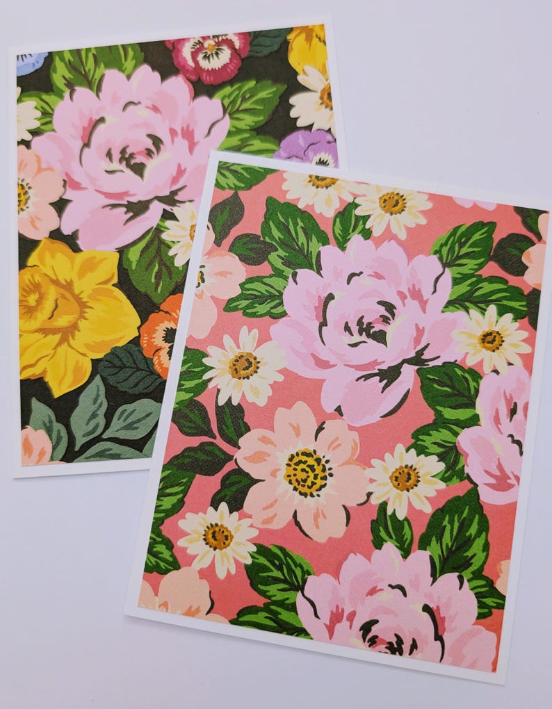 Handmade Assortment Set of 6 Floral Note Cards With Envelopes, Love ...