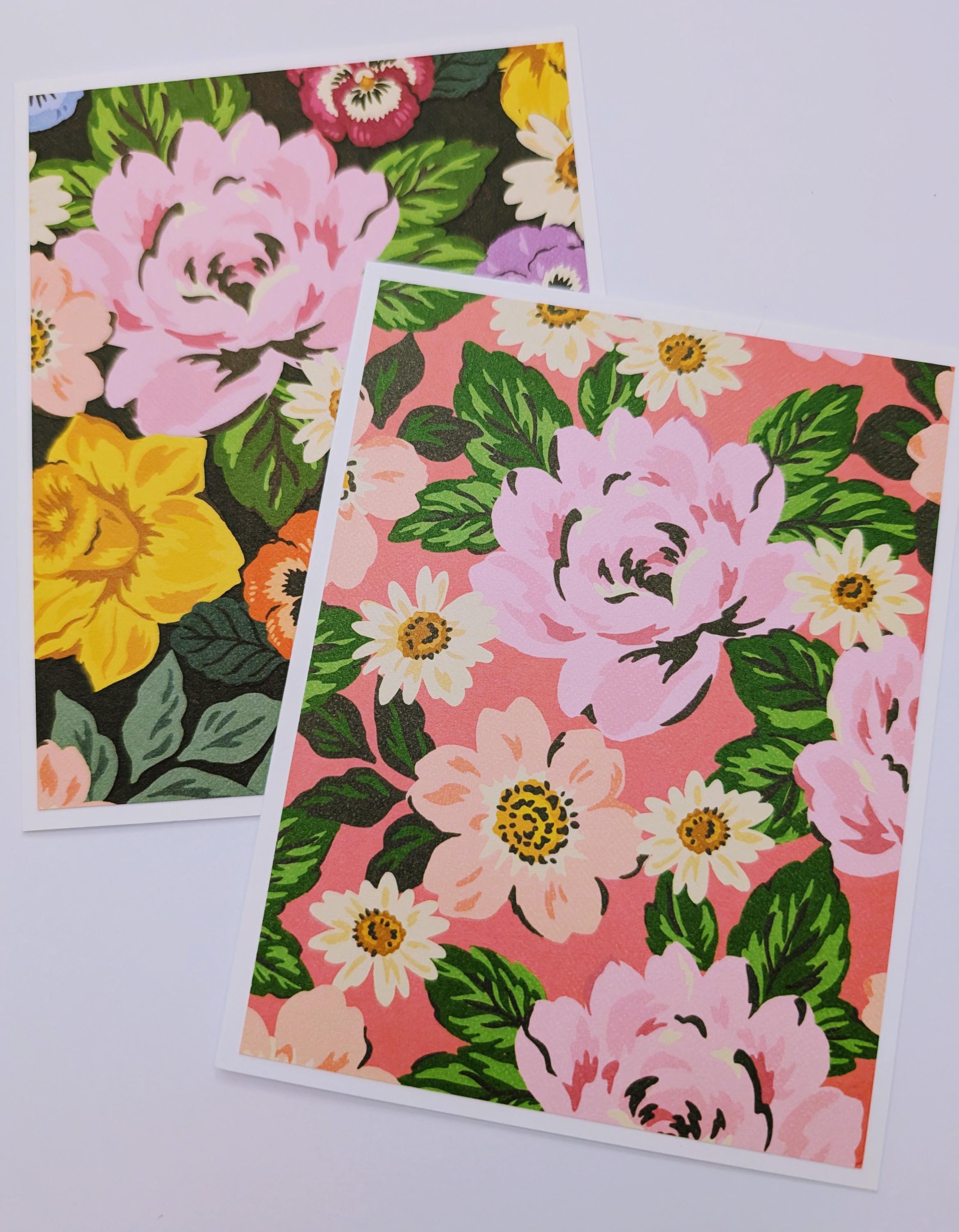 Handmade Assortment Set of 6 Floral Note Cards With Envelopes, Love ...