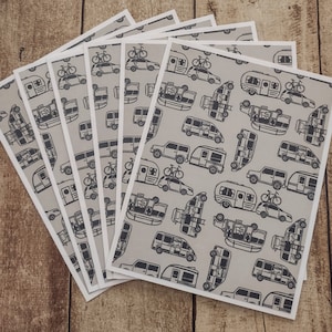 Handmade Camper RV Fun Notecards with Envelopes, Great Outdoors Set of 6