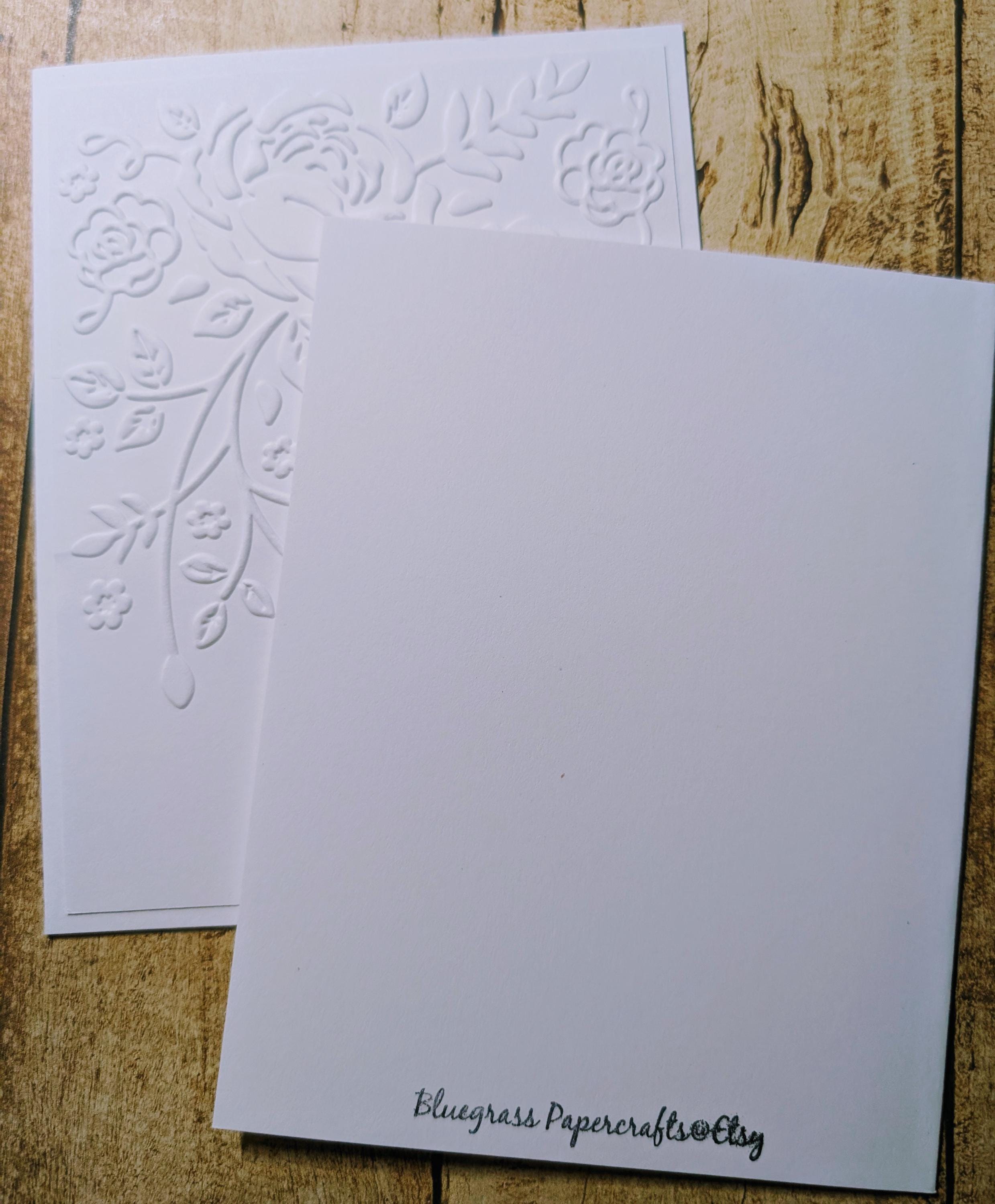 Handmade Set of 6 Embossed Rose Note Cards With Envelopes Flowers ...