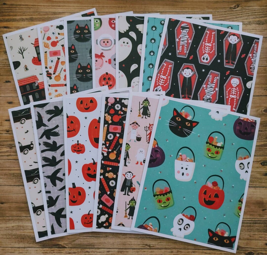 Set of 13 Colorful Fun Halloween Cards With Envelopes. Trick or Treat ...