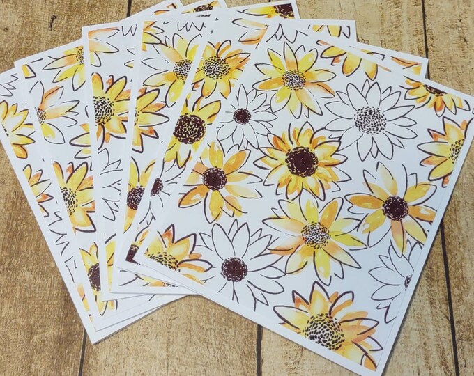 Set of 6 Simple Daisy Note Cards With Envelopes, Love Notes ...
