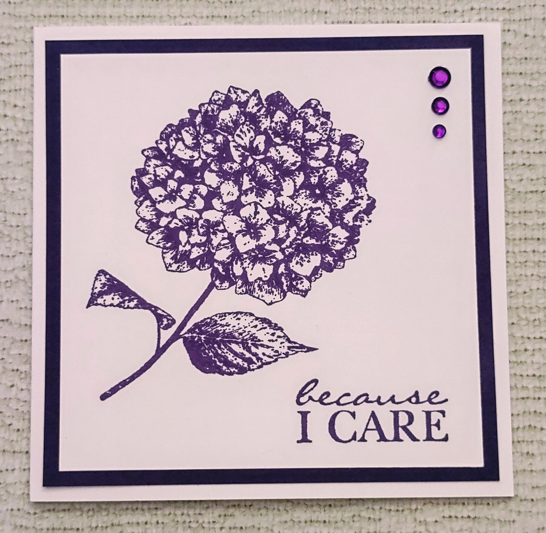 Handmade Set of 4 Blank Purple Hydrangea Floral Notecards With ...