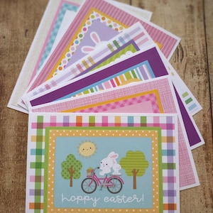 Set of 6 Pastel Blank Easter Egg Notecards with Envelopes, Spring Notes