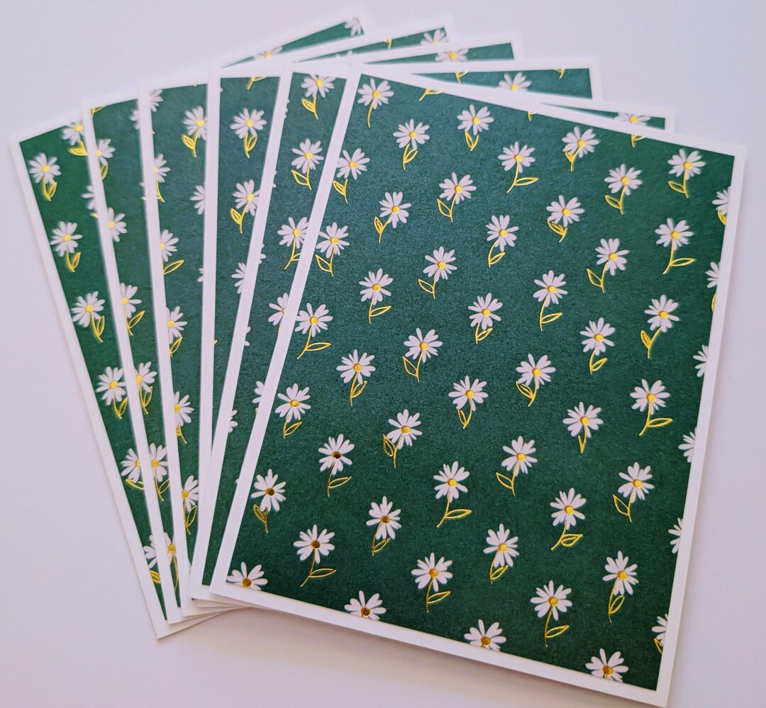 Handmade Assortment Set of 6 Floral With Gold Foiling Note Cards With ...