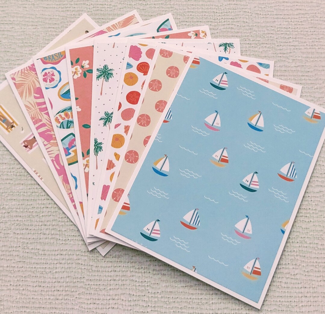 Set of 8 Colorful Sailing Beach Hawaii Florida Summer Fun Note Cards ...