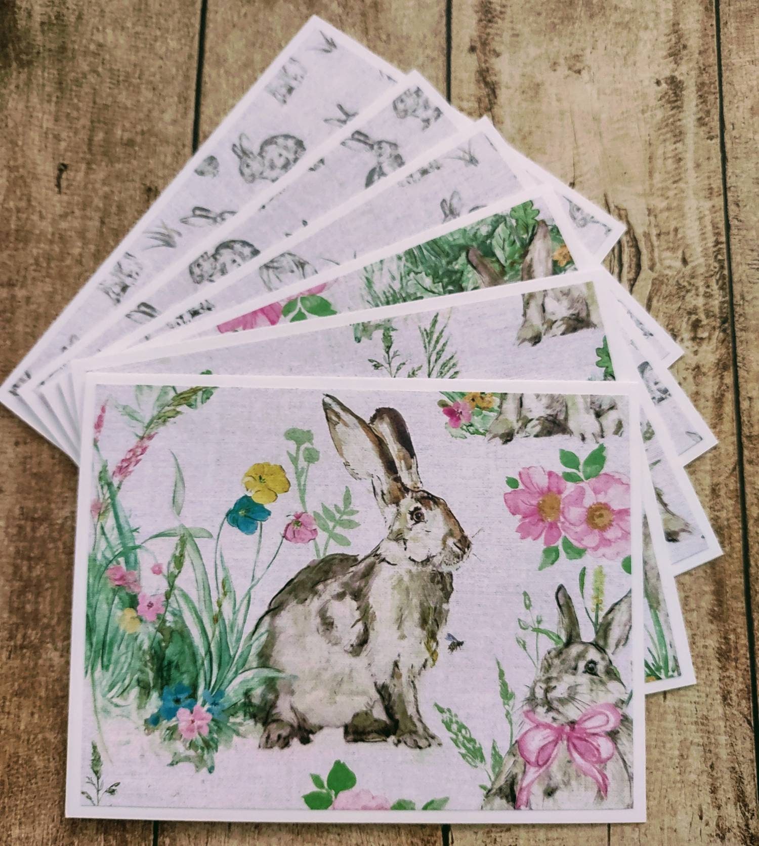 Brown Kraft w/ env Primitive Note Cards White Rabbit Inn Easter Spring 