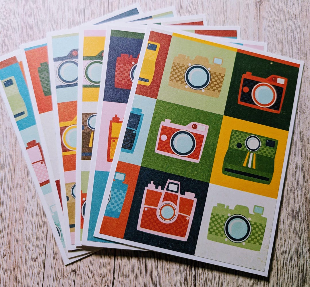 Handmade Set of 6 Camera Note Cards With Envelopes on Smile Photography ...
