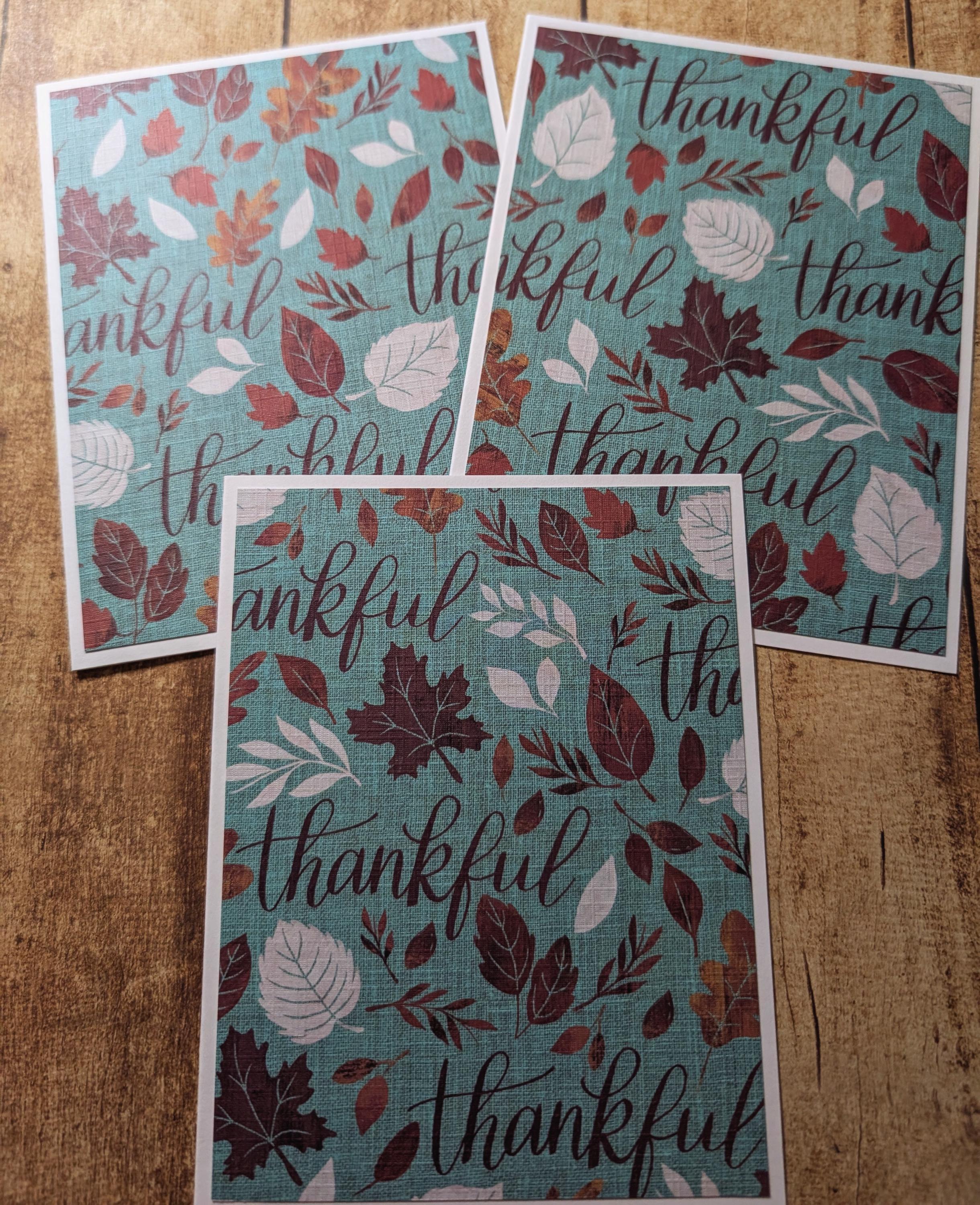 Set of 6 Thankful Fall Autumn Rustic Holiday Notecards With Envelopes ...