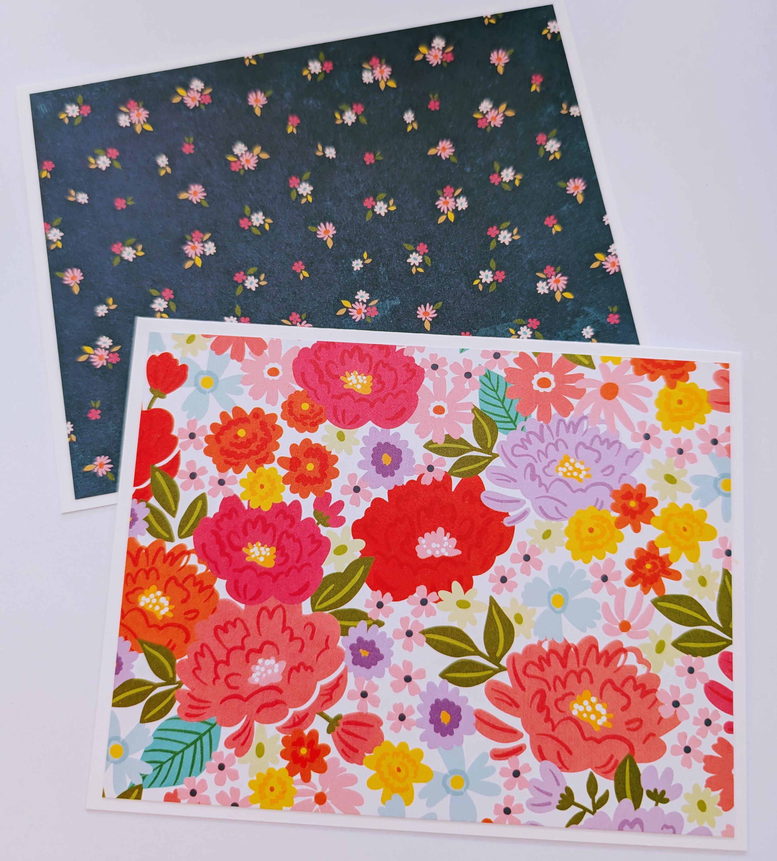 Handmade Assortment Set of 6 Floral Note Cards With Envelopes, Love ...