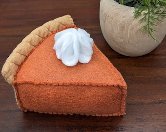 Felt Pumpkin Pie Slice: Removable Whipped Cream, Fall Decor