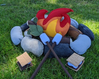 stuffed campfire set