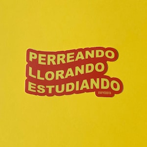 Perreando, Llorando, Estudiando Vinyl Sticker