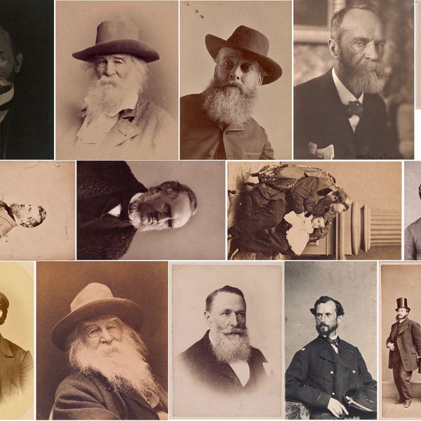 77 Vintage MAN WITH BEARD Photographs, Bearded Men, Men With Beards Photography For Junk Journals, Ephemera, Tags Digital Download