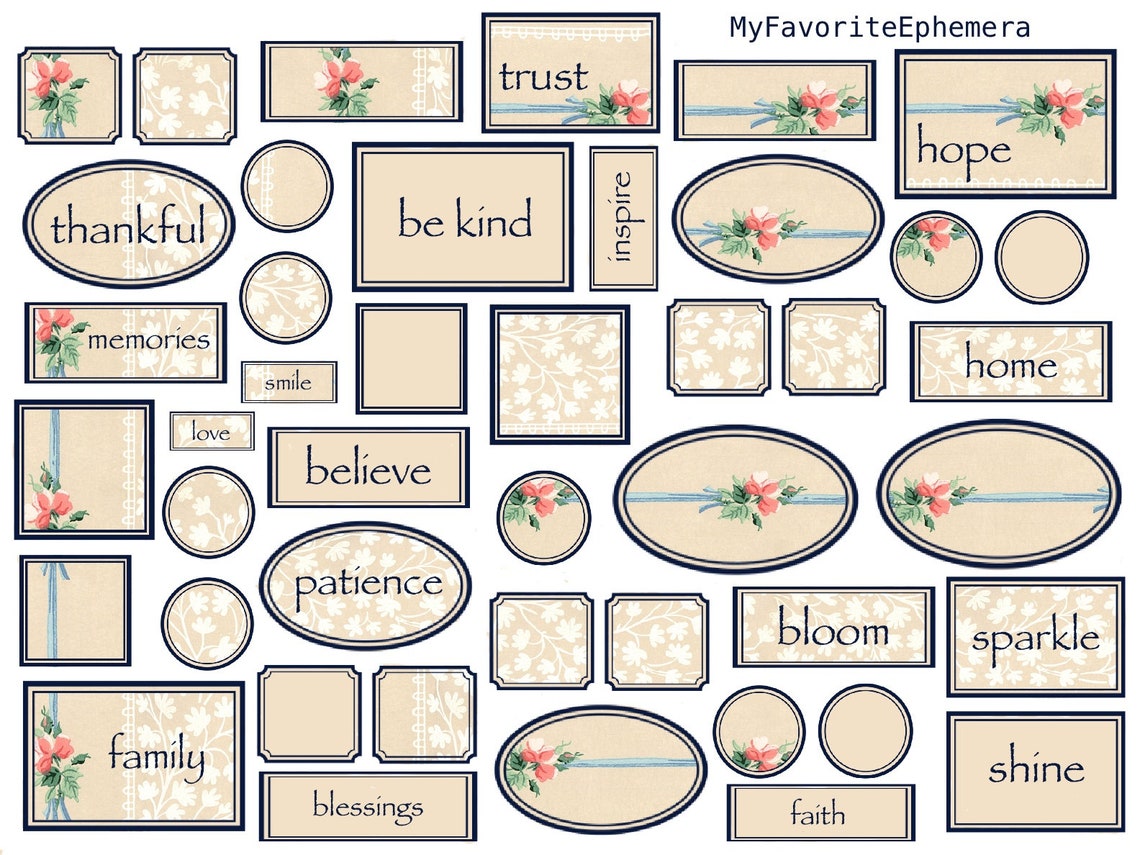 3 Pages VINTAGE WALLPAPER LABELS - Etsy