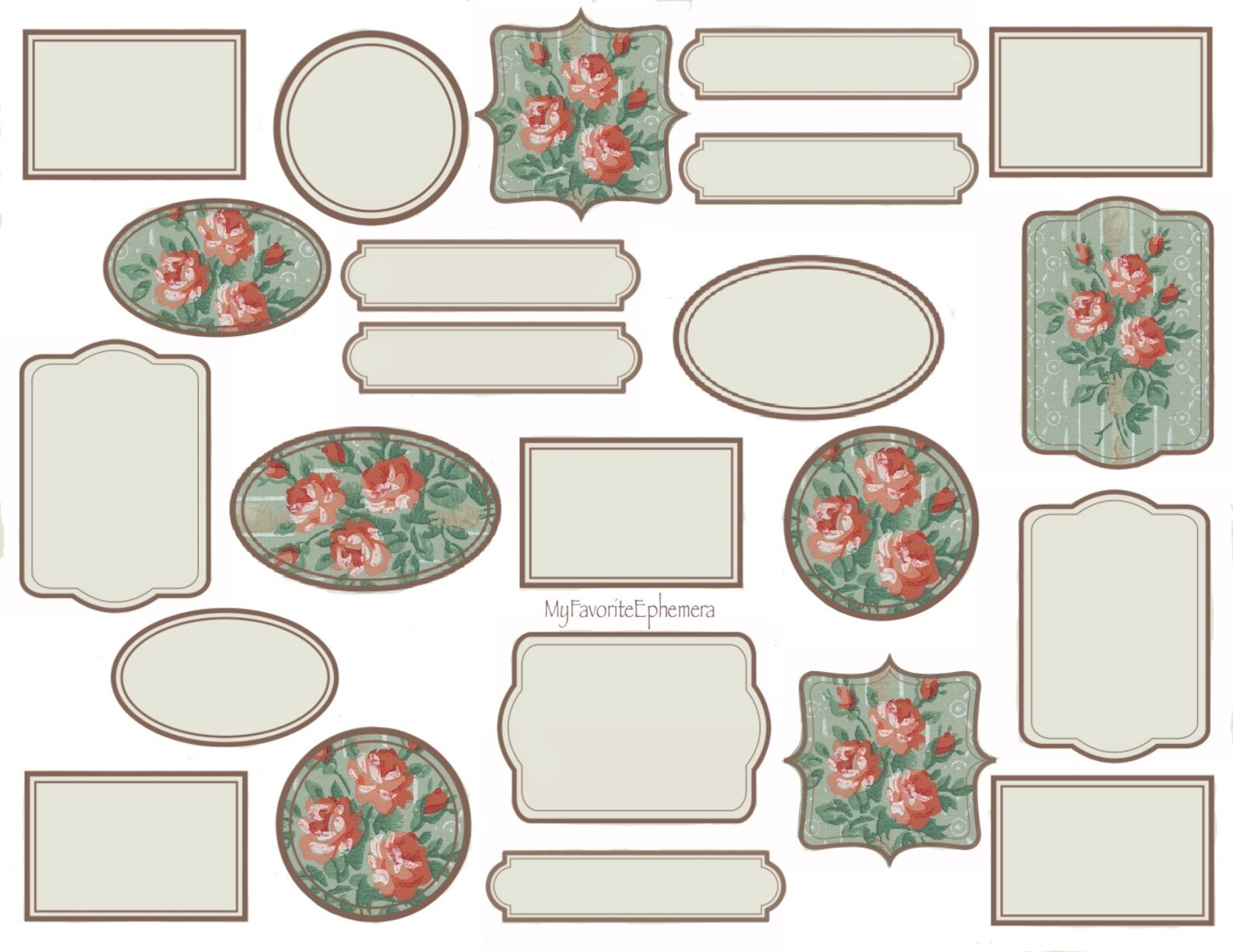 5 Pages VINTAGE WALLPAPER LABELS - Etsy