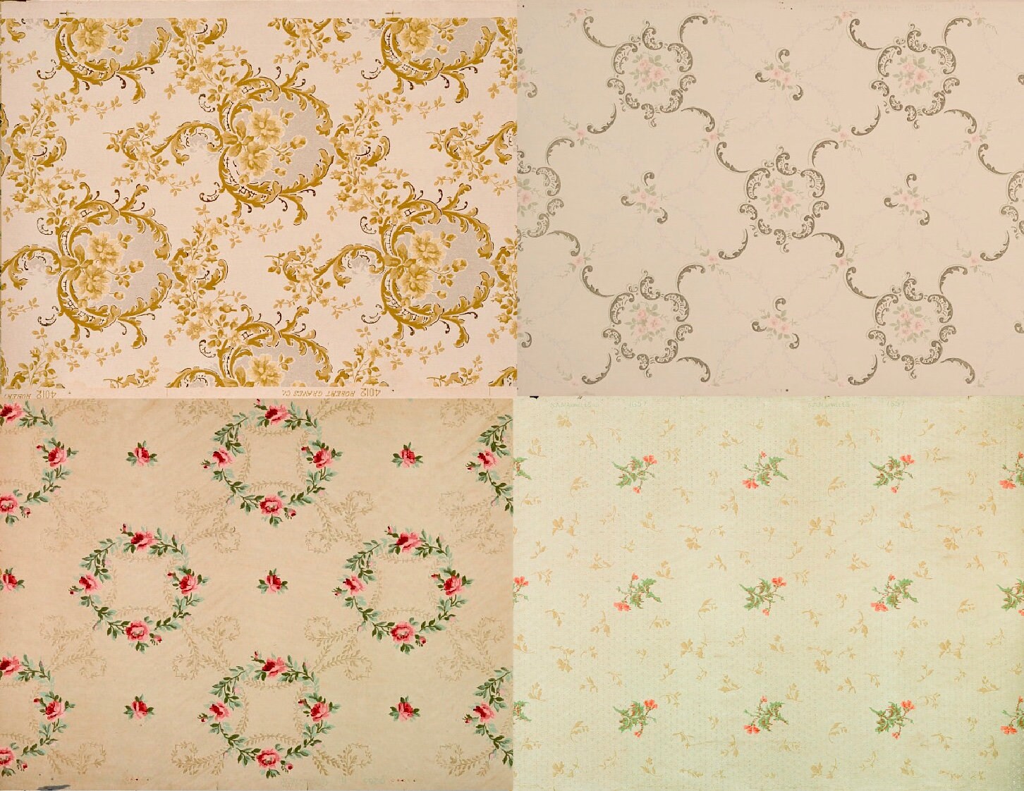 4 Vintage Antique Wallpaper Sample Sheets for Junk Journals Etsy