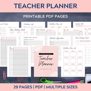 Teacher Planner Lesson Planner Academic Monthly Planner School College Planner 2020-21 Mambi Classic Big Happy Planner PDF Printable Inserts