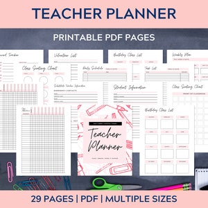 Teacher Planner Lesson Planner Academic Monthly Planner School College Planner 2020-21 Mambi Classic Big Happy Planner PDF Printable Inserts