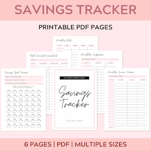 Savings Tracker, Printable Financial Journal, Budget Planner Printable, Budget Planner Kit, Financial Planner, Money Planning