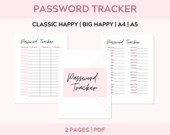 Password Tracker Log Password Organizer Password Keeper Password List ...