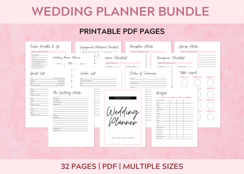 Wedding Planner Printable Printable Wedding Planner Kit - Etsy