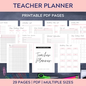 Teacher Planner Lesson Planner Academic Monthly Planner School College Planner 2020-21 Mambi Classic Big Happy Planner PDF Printable Inserts