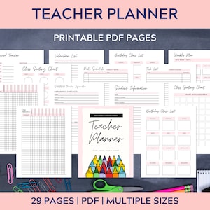 Teacher Planner Lesson Planner Academic Monthly Planner School College Planner 2020-21 Mambi Classic Big Happy Planner PDF Printable Inserts