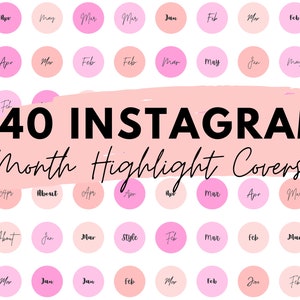 Handwritten Instagram Highlights -  240 Pink Tones Instagram Highlights - Instagram Text Icons - Highlight Cover Icons