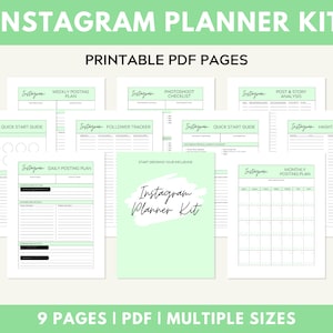 Instagram Planner Printable, Social Media Planner, Printable Instagram Planner, Daily Instagram Post, Business Planner, Instagram Tracker