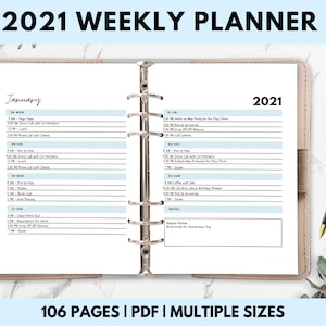 2021 Weekly Planner To Do List Daily Planner Weekly Schedule A4 Letter Size PDF Printable Inserts