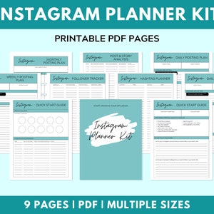 Instagram Planner Printable, Social Media Planner, Printable Instagram Planner, Daily Instagram Post, Business Planner, Instagram Tracker