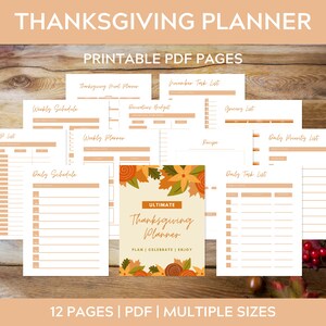 Erntedankfest Planer druckbar, Urlaubsplaner A5, Thanksgiving Binder A5, druckbarer Urlaubsplaner A4, Happy Planner