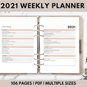 2021 Weekly Planner To Do List Daily Planner Weekly Schedule A4 Letter Size PDF Printable Inserts