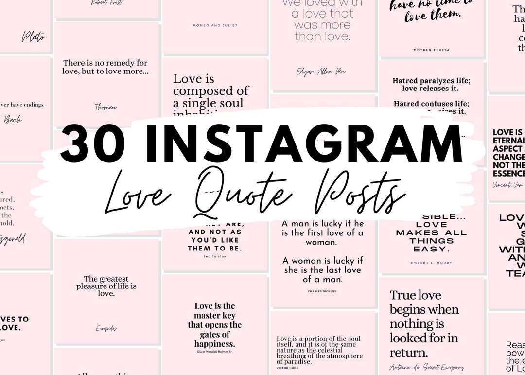 30 Instagram Love Quote Posts Volume 1 for Instant Download - Etsy
