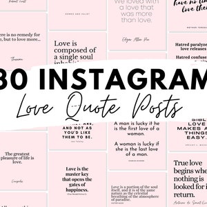 30 Instagram Love Quote Posts Volume 1 for Instant Download