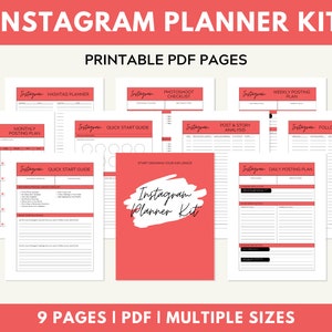 Instagram Planner Printable, Social Media Planner, Printable Instagram Planner, Daily Instagram Post, Business Planner, Instagram Tracker