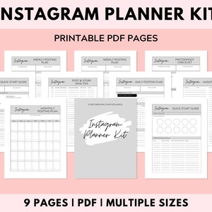 Instagram Planner Printable, Social Media Planner, Printable Instagram Planner, Daily Instagram Post, Business Planner, Instagram Tracker