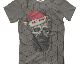 X-Mas Christmas Claus Weihnachten Bad Santa Herren Fun T-Shirt PAPAYANA