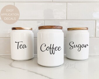 Pantry Labels - Kitchen Canister Jar Container - Custom Personalized Decals - Minimalistic Pantry Decals - Organization
