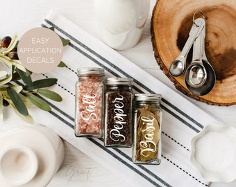 Spice Labels - Kitchen Canister Jar Container - Custom Personalized Decals - Minimalistic Pantry Decals - Pantry Organization