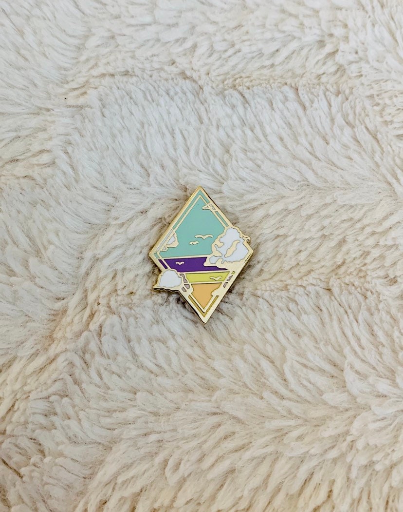 Seascape Scenic Pin - Hard Enamel Pin