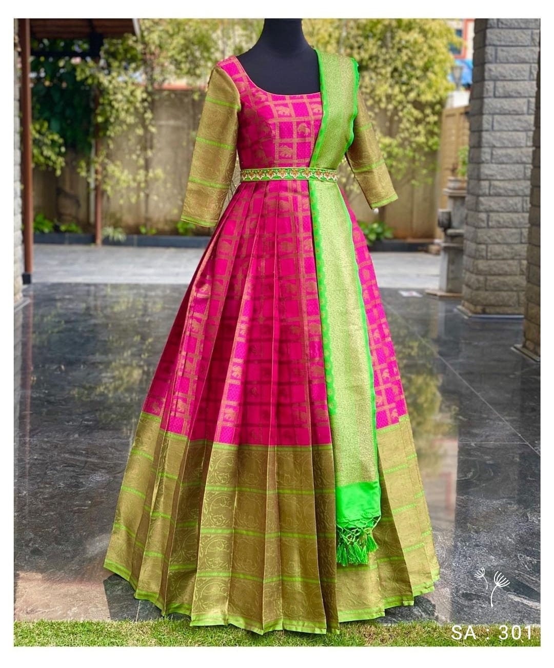Buy New Indian Handmade Heavy Jacquard Anarkali Full Length Online ...
