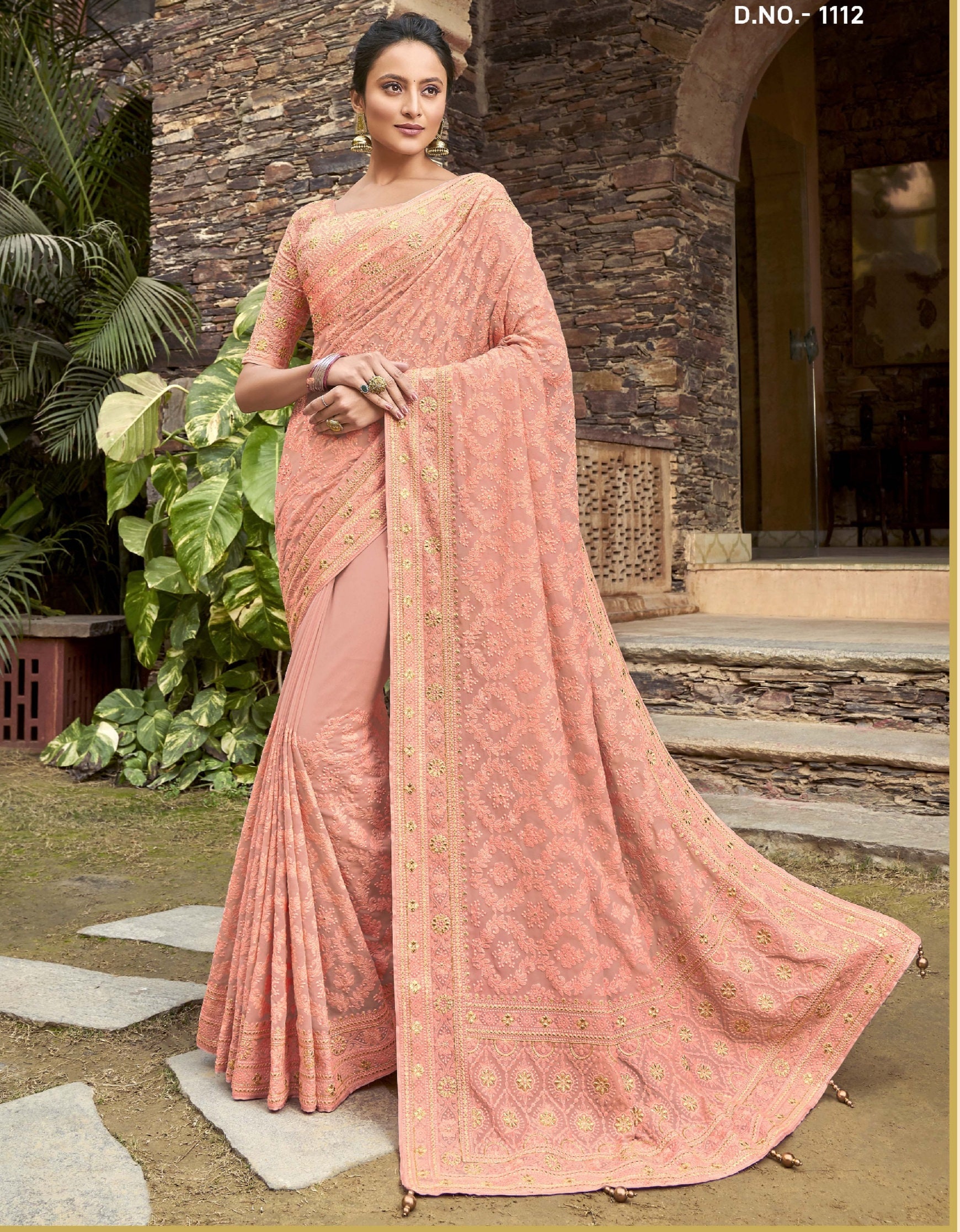 Heavy Chikankari Saree 