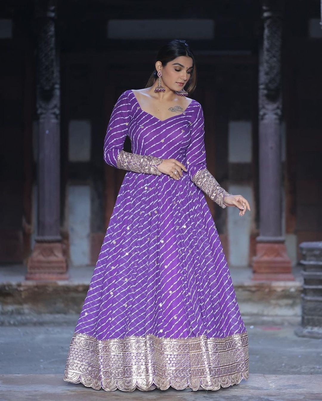 Gorgeous Party Dress Georgette Aanarkali Gown Designer Kurti - Etsy  Singapore