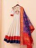 Indian designer handmade embrodery work long frock with dupatta,slub cotton Kurti for girls and women free shipping 