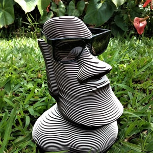 Multilayer Bust Moai Digital file for Lasercut cnc router, DXF, cdr, SVG, EPS, ai, layered vector template, 3D download