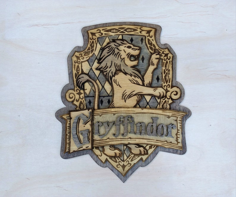 Download Multilayer Coat of Arms Gryffindor Digital file Lasercut ...
