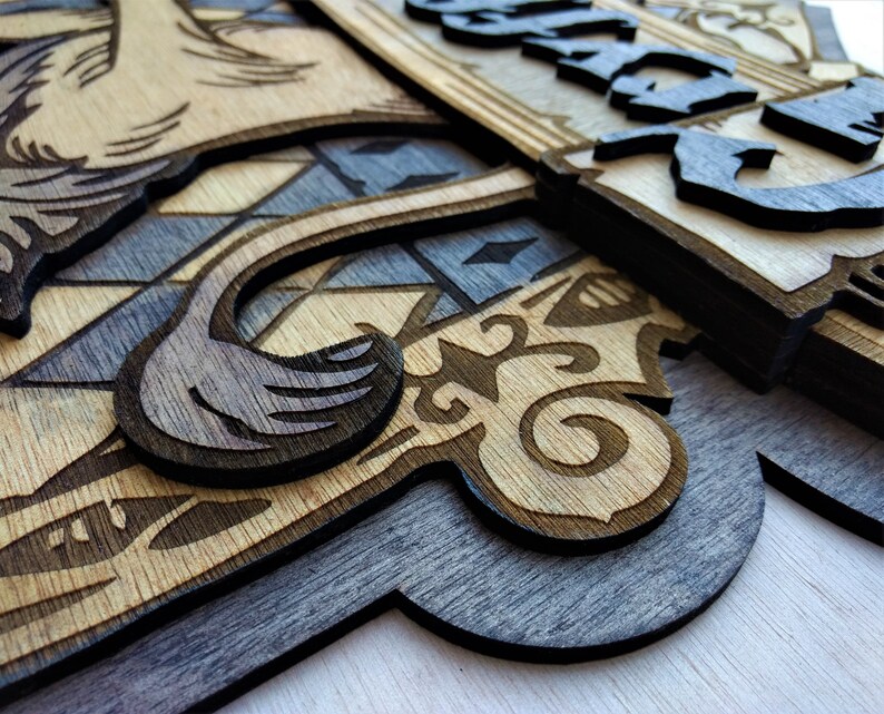 Download Multilayer Coat of Arms Gryffindor Digital file Lasercut ...